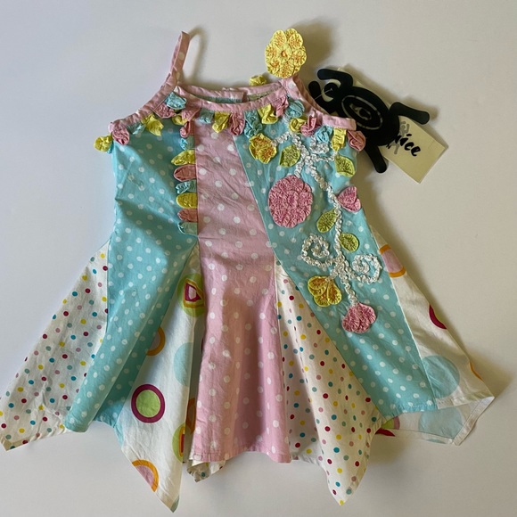 Beetlejuice Dress Size 12 Months New NWT Boutique boho handkerchief Baby girls - Picture 1 of 16